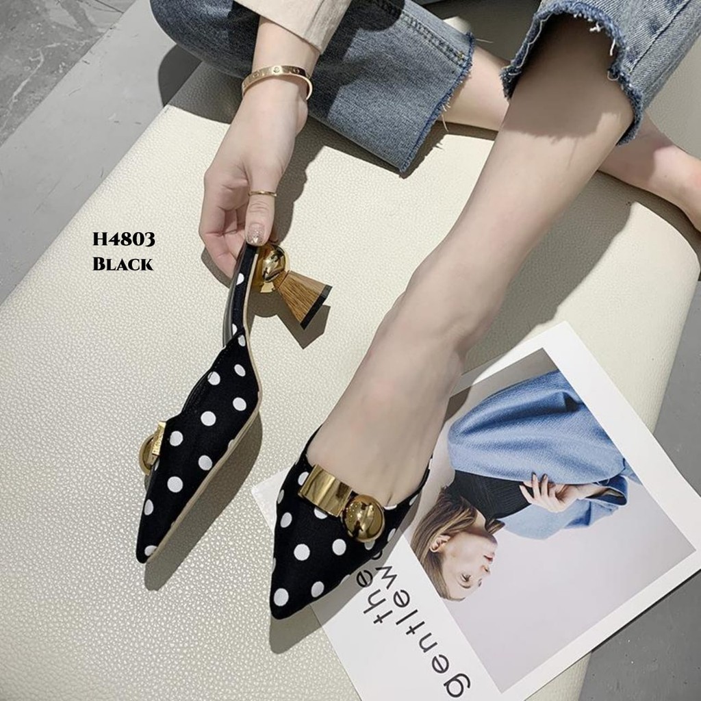 RESTOCK WYN HIGH HEELS SLOPE POLKADOT H4803