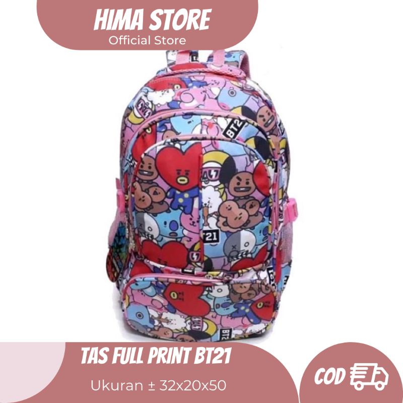 [BISA COD] Tas Fullprint BT21 Tas Ransel BT21 Tas BT21