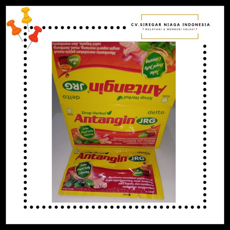 

Sirup Herbal Antangin JRG Cair 1 Kotak / Box Isi 12 Sachet Merk Delto Meo