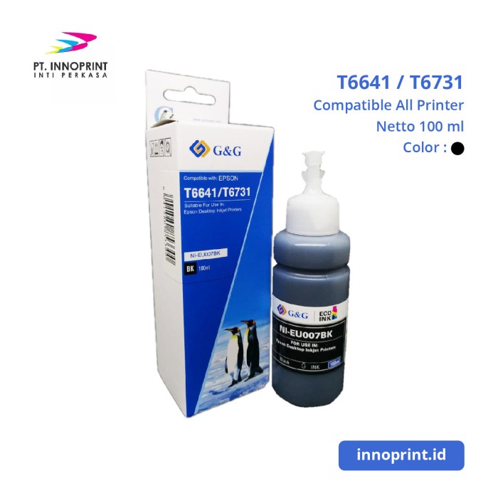 

Promo Tinta Epson 664 Series 100Ml Compatible Printer L120/L210/L220/L360 Bagus