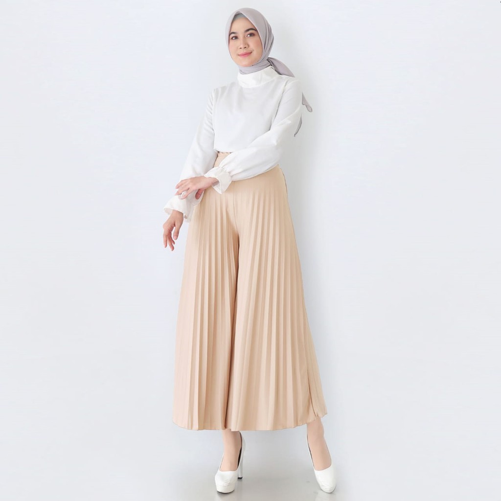 Celana Plisket - Celana Kulot Wanita Panjang Size XXL