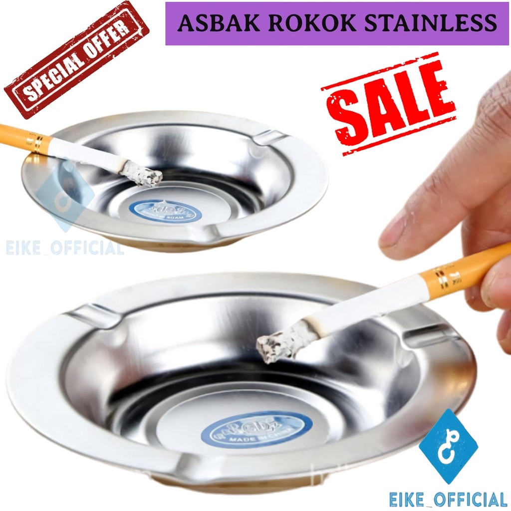 [EIKE] ASBAK ROKOK STAINLESS 12 CM BULAT MURAH / ASBAK ROKOK / ASHTRAY CIGARETTE / ASBAK SENG