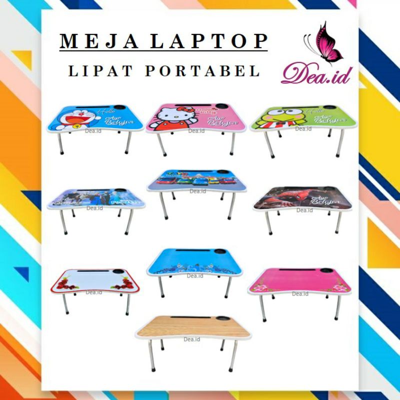 [DEASTORE] [MADE IN LOKAL] MEJA BELAJAR ANAK LIPAT - MEJA LAPTOP LEPTOP PORTABEL MOTIF ANAK &amp; DEWASA