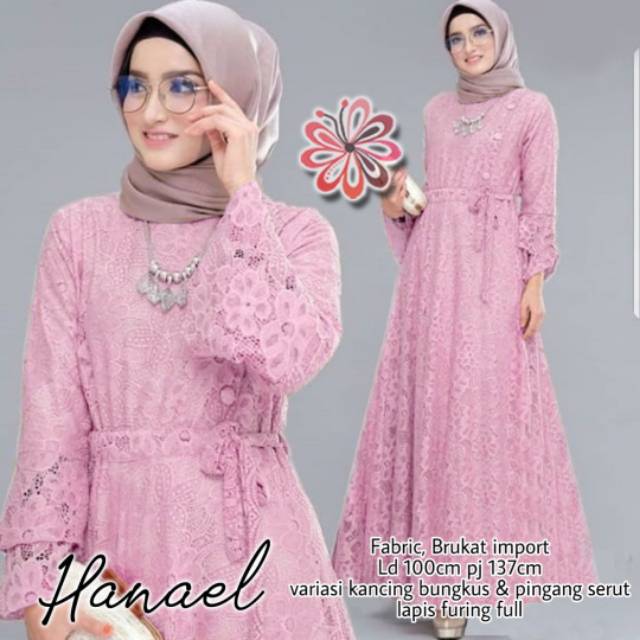 TERLAKU  Gamis Brokat Jumbo Big Size Elegan Mewah Simpel Real Pict Kekinian Terlaris Modern Hitam