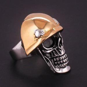 Promo Skull Ring Man Stainless Jewelry Army Helm Gold Limited
