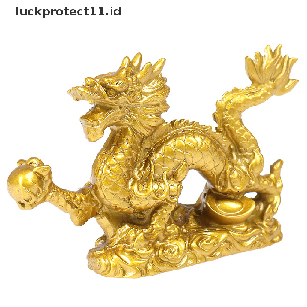 &lt; Luckprotect11. &lt; LuckproteksiPatung Naga Zodiak Cina Warna Emas Untuk Dekorasi Rumah