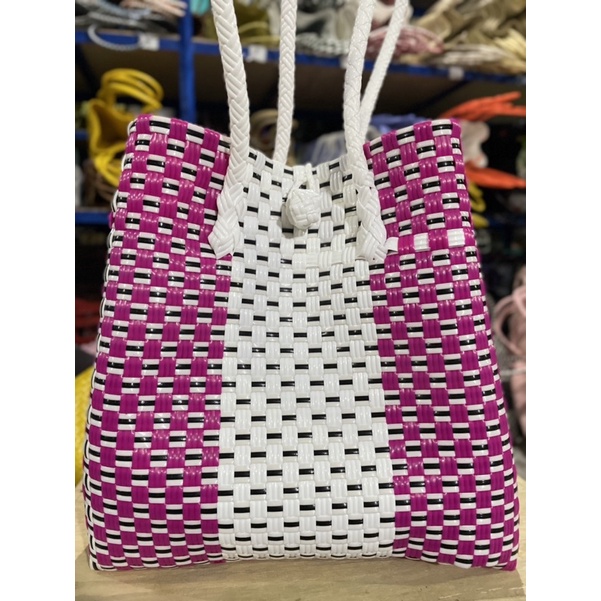 MAJID - Keisha Bag Lentur Jali Vertikal White / Tote Bag Wanita Ready Stok