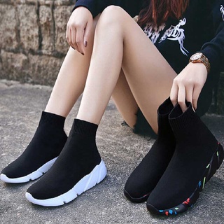 black sock boot trainers