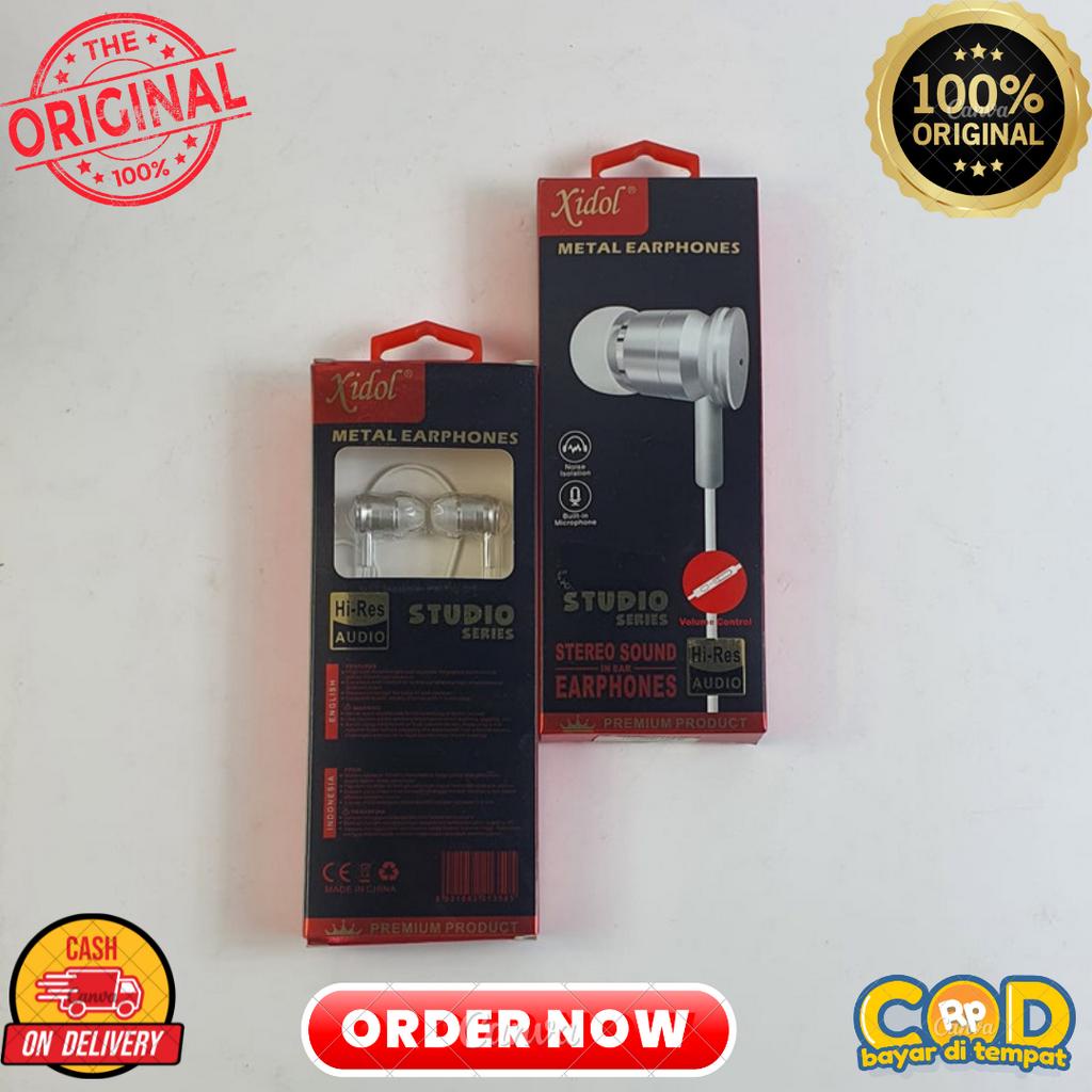 HEADSEAT HEADSET HETSET HANDSFREE XIDOL METAL EARPHONES HI-RES STUDIO SERIES FULLBASS AND STEREO