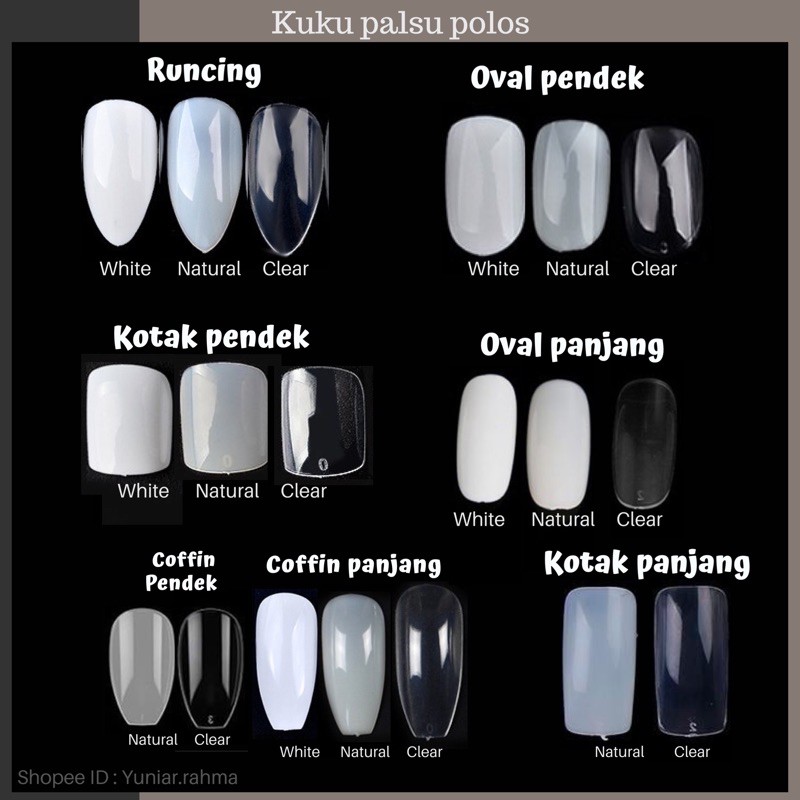 [ecer isi 10pcs] KUKU PALSU POLOS