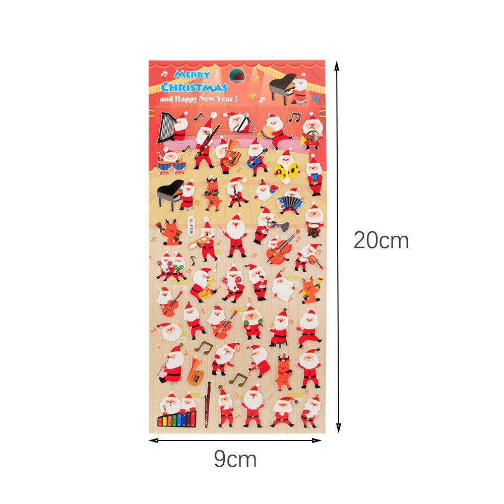 R-bunga 1lembar Gaya Random Stiker Natal Kawaii Scrapbooking Label Berbentuk Santa Claus