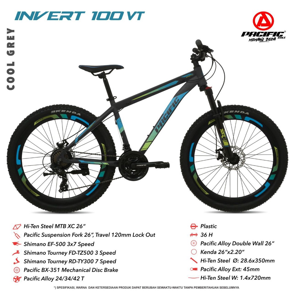 Sepeda Gunung / MTB 26" Pacific Invert 100 VT