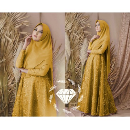 GAMIS BROKAT KAMELIA abu maroon navy pink salem hijau botol magenta kubus coksu