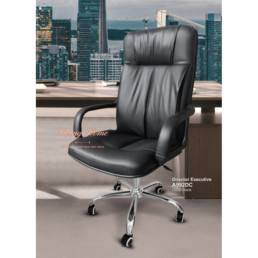 Kursi Director Executive A992DC Kulit Quinnstar Bangku Kerja Kantor Pimpinan Direktur