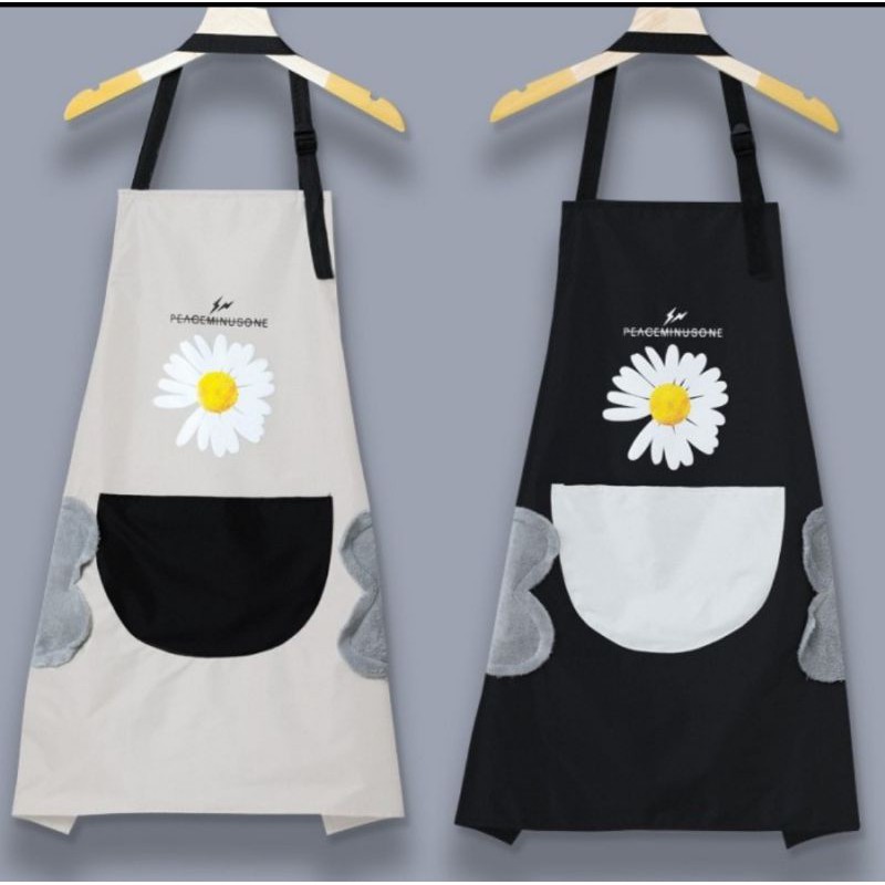 Celemek Masak FLOWER Apron Anti Air Minyak bisa Lap Tangan