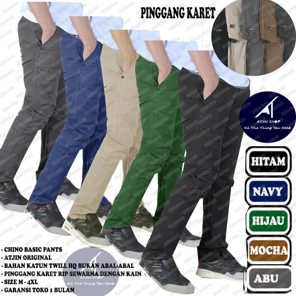 Celana Panjang Pria Chino Basic Katun Stretch Lembut Murah Kualitas Premium