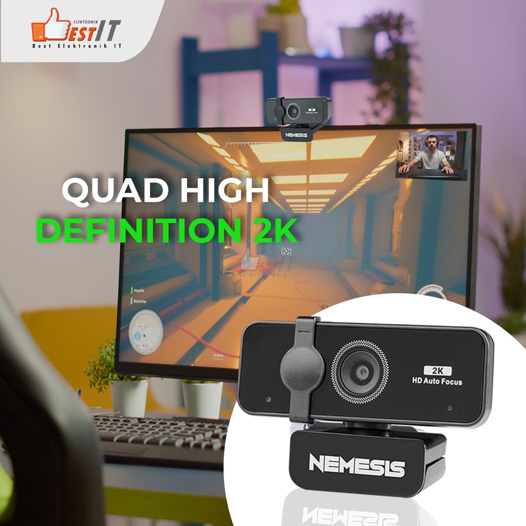 NYK Nemesis A95 Albatros QHD Gaming Steaming Webcam with 2K Resolution