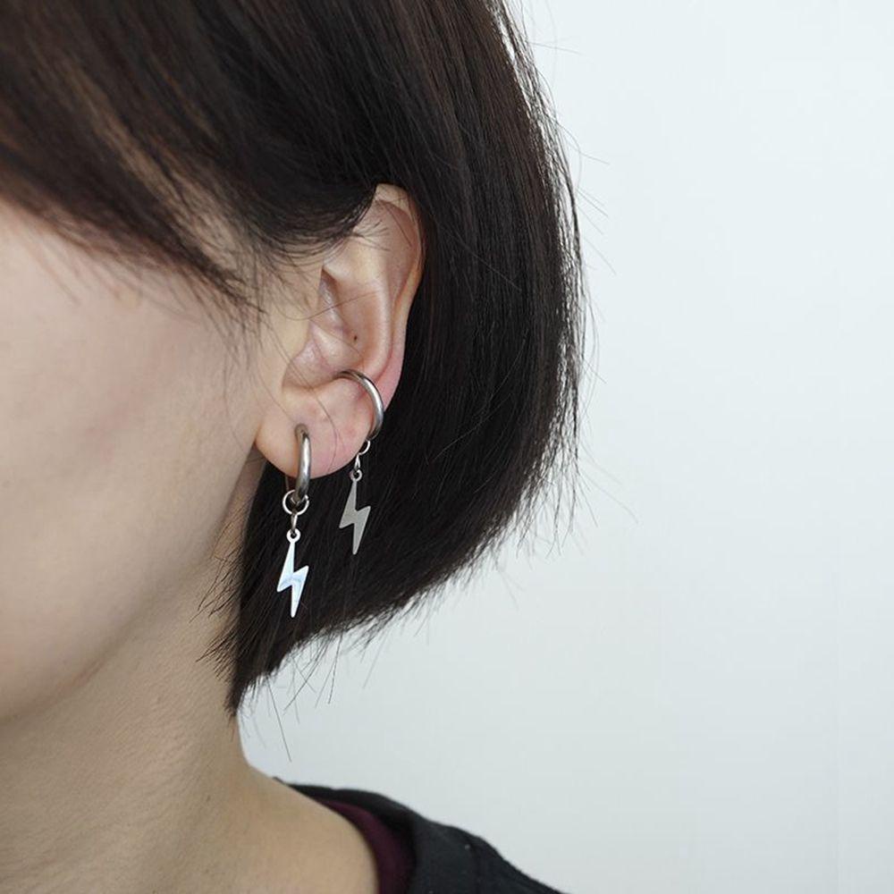 NEEDWAY Needway Pria Anting Sederhana Hip Hop Hoops Pria Gesper Telinga Fashion Anting Wanita Ear Studs Men Ear Clip