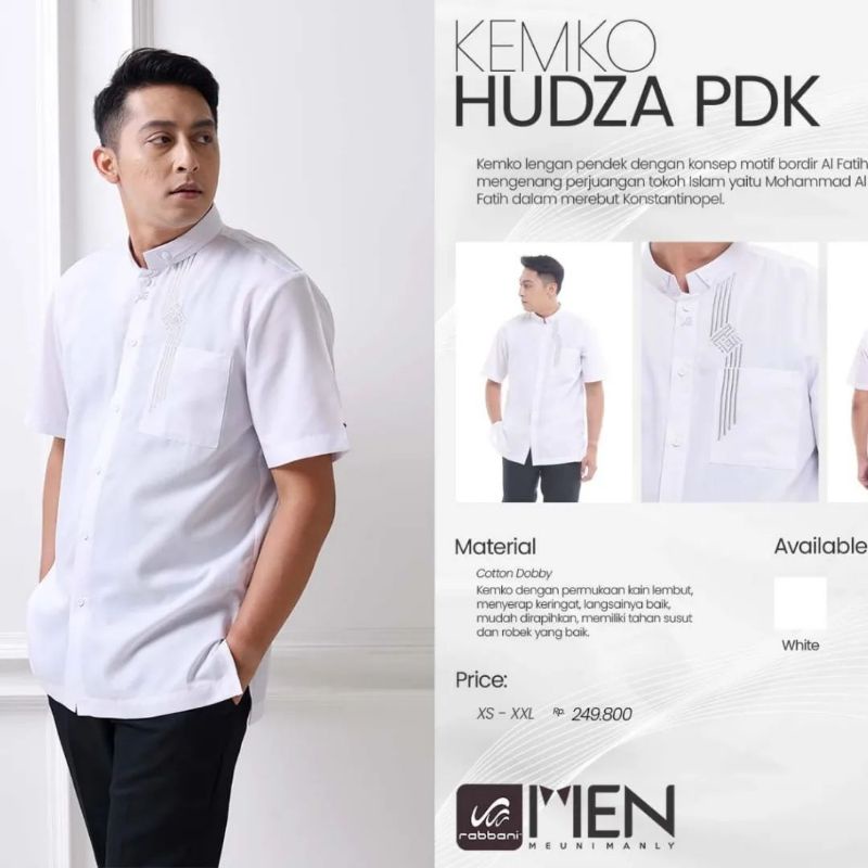 kemko hudza pdk - baju koko rabbani - baju kemeja pria - koko pria - baju koko putih pendek - baju k