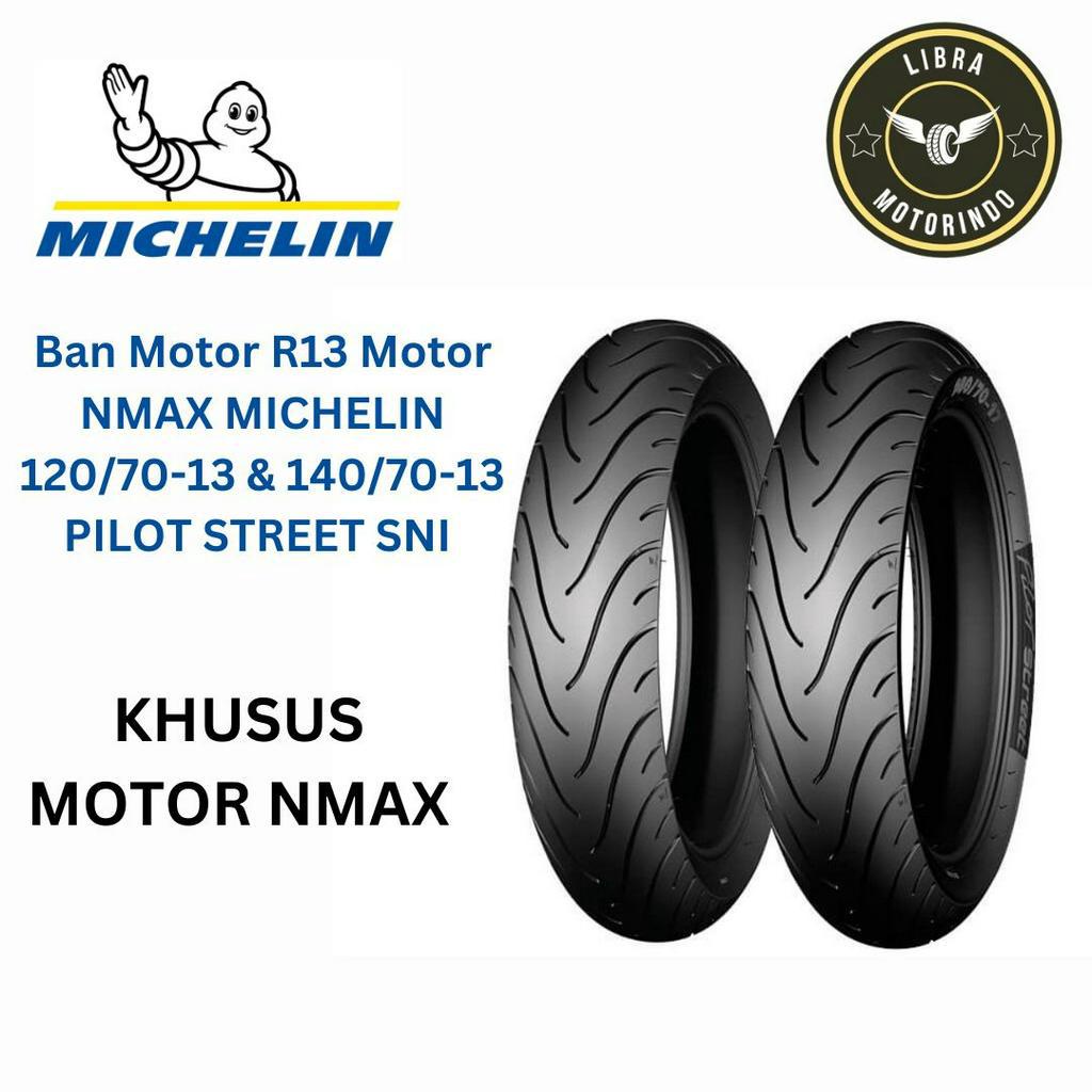 Sepasang MICHELIN Ban motor NMAX Ring 13 Uk 120/70-13 & 140/70-13 Tubeless NMAX R13 - MICHELIN PILOT