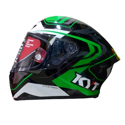 HELM KYT TT COURSE OVERTECH BLACK GREEN KYT TTC OVERTECH FREE BALCLAVA
