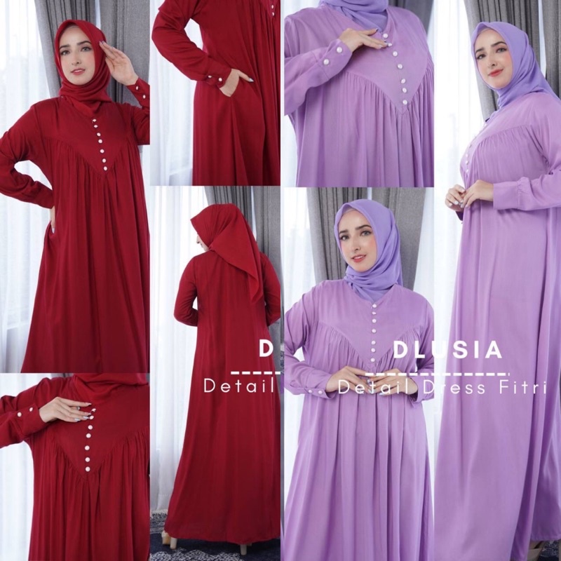 Daster Arab Dlusia FITRI Maxi Dress Rayon premium Gamis Syar'i