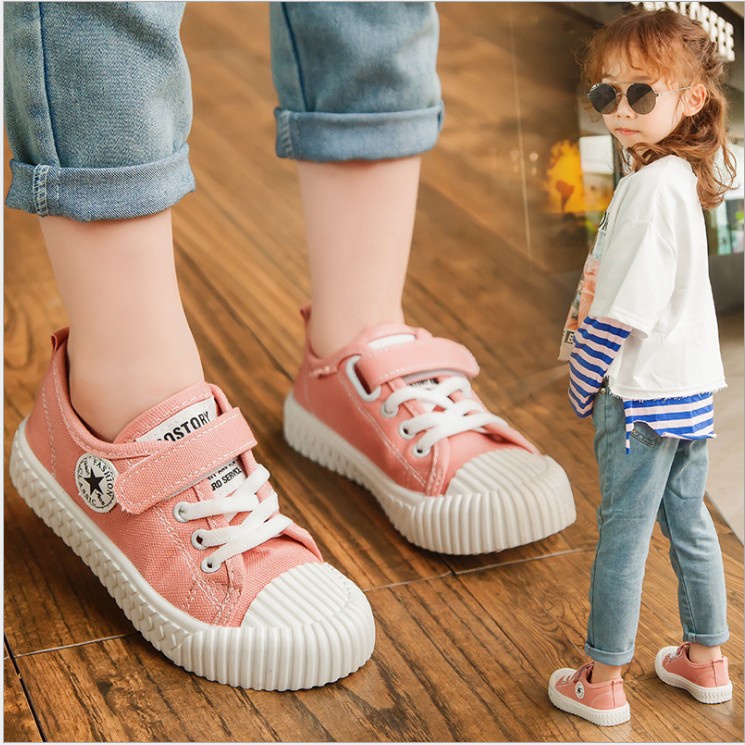 littlekiddoss SH19102 Sepatu Kets Kanvas Anak Sepatu Star Perekat Tali Import Termurah 32-37