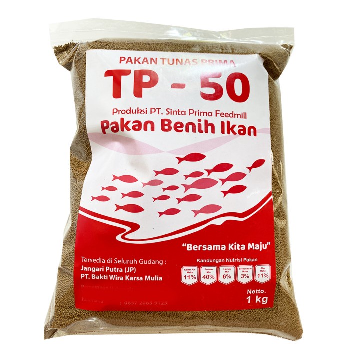 Pelet benih ikan Super TP 50 High Protein 40% untuk Semua Jenis Ikan 1kg pakan ikan apung