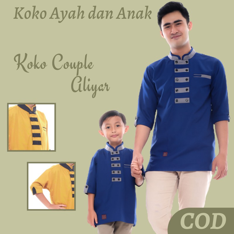 Koko Couple Ayah Anak Koko Kurta Pakistan Baju Kopel Koko Ayah dan Anak Arra Aliyar