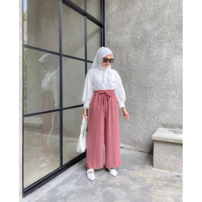 CELANA KULOT CRINCLE / KULOT HIGHWAIST / CELANA PANJANG / BAWAHAN WANITA / OOTD SIMPLE / KRINKEL