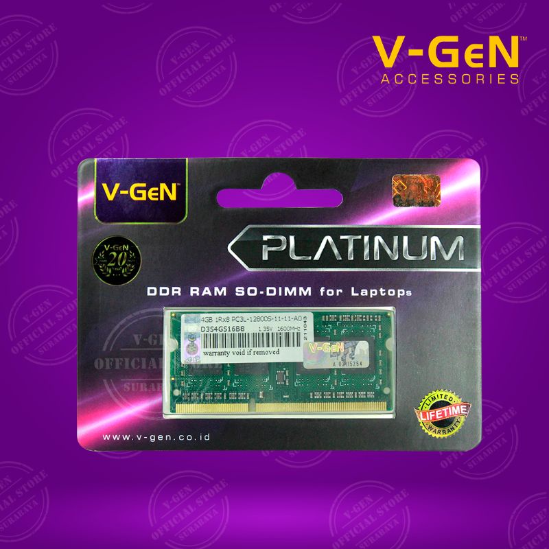 sodim DDR3L 4G 12800/1600 Mhz Low Voltage Platinum vgen