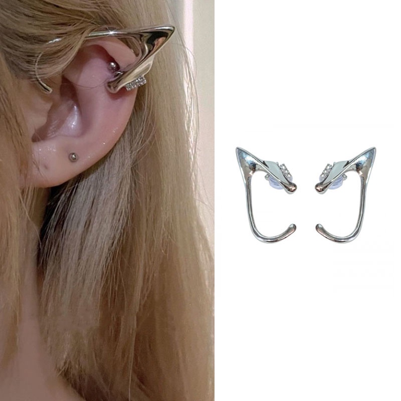EE0580 - Sepasang Anting Jepit Elf Ear Telinga Peri Kpop Korea Cosplay