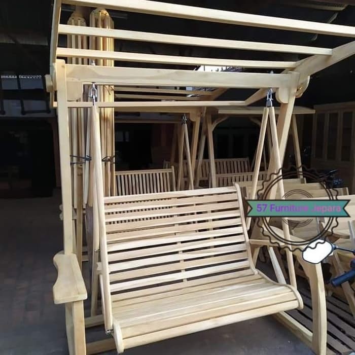 Ayunan rumah bandulan model becak kayu jati mentahan