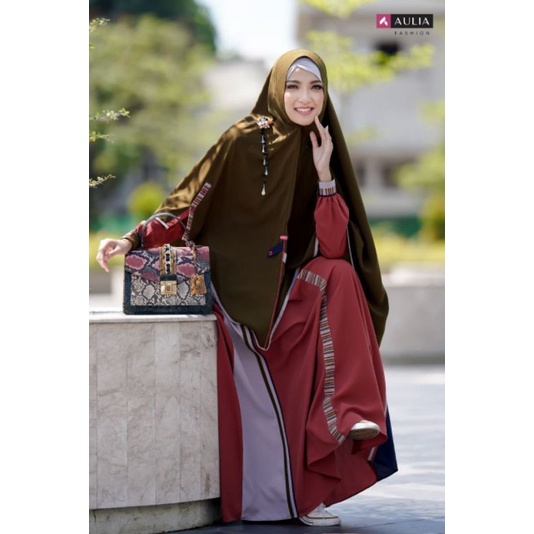 GAMIS AULIA FASHION ORIGINAL SEIRA BRICK BROWN OLIVE GREEN TERBARU 2022