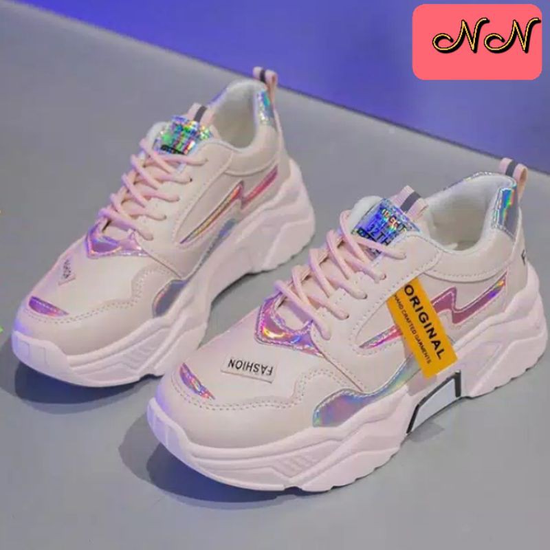 {COD} Sepatu Sneakers Wanita | Sepatu Olahraga Wanita | Sepatu Running Korea Import | Sepatu Murah