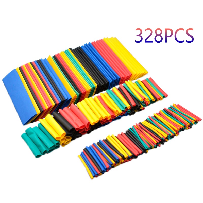 Gro 328pcs ​Heat-Shrink Tube Wire Wrap Cable Sleeve Assortment Ratio 2: 1 Electric Insulation Tube Fast-Heat Shrinkage