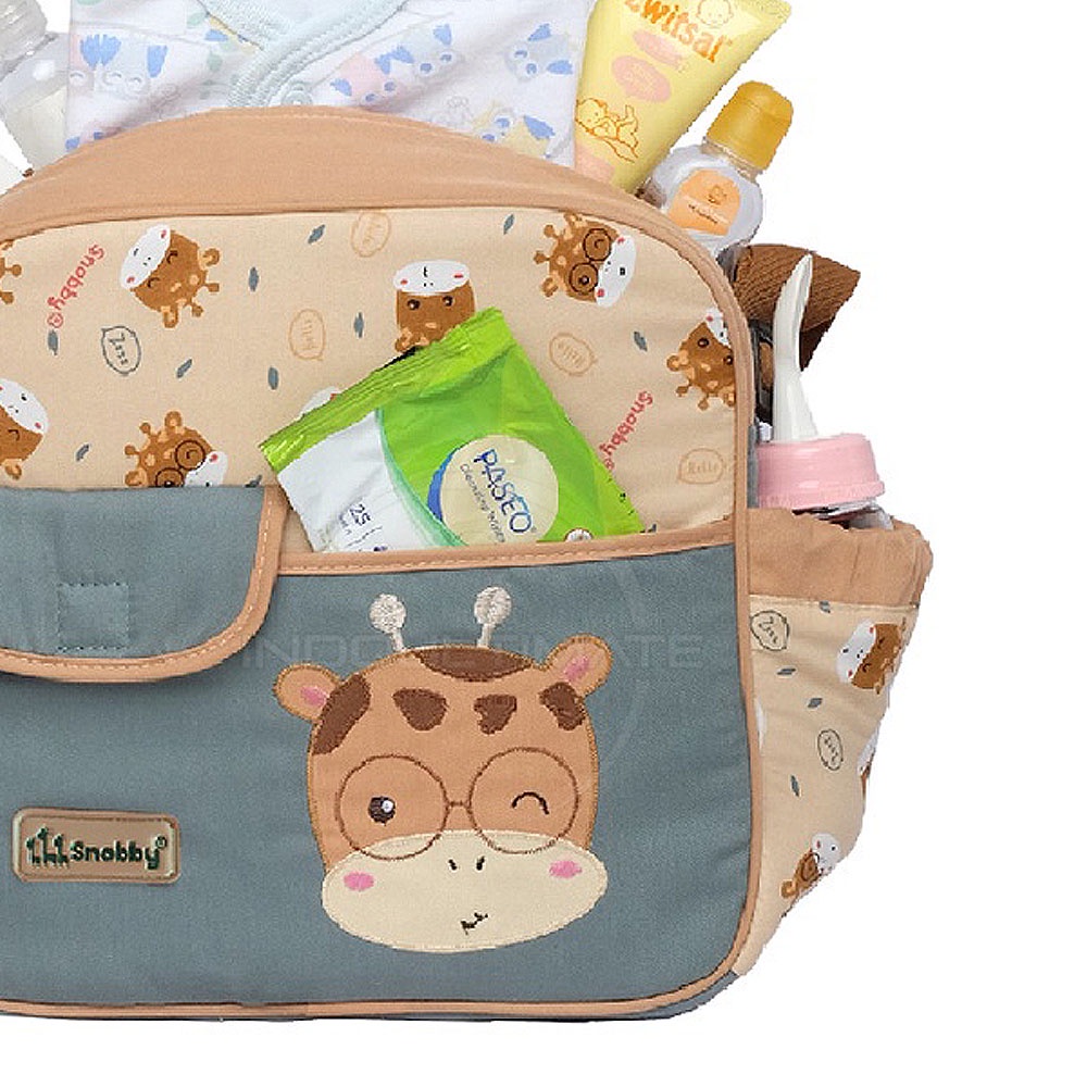Tas Bayi Motif Bordir SNOBBY (Small) BY-146 Tas Popok Bayi TWIZA SERIES Tas Perlengkapan Bayi Tas Diaper Bayi Diaper Bag Mommy Bag Tas Botol Susu Bayi Tas Popok Bayi