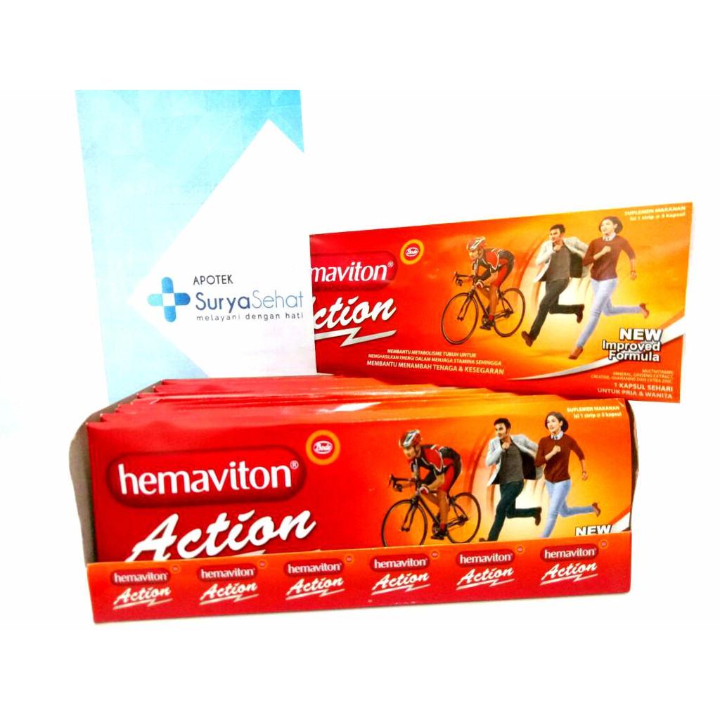 HEMAVITON ACTION Dapat 10 strip @5 kapsul agar bertenaga dan Siap Action Setiap Hari