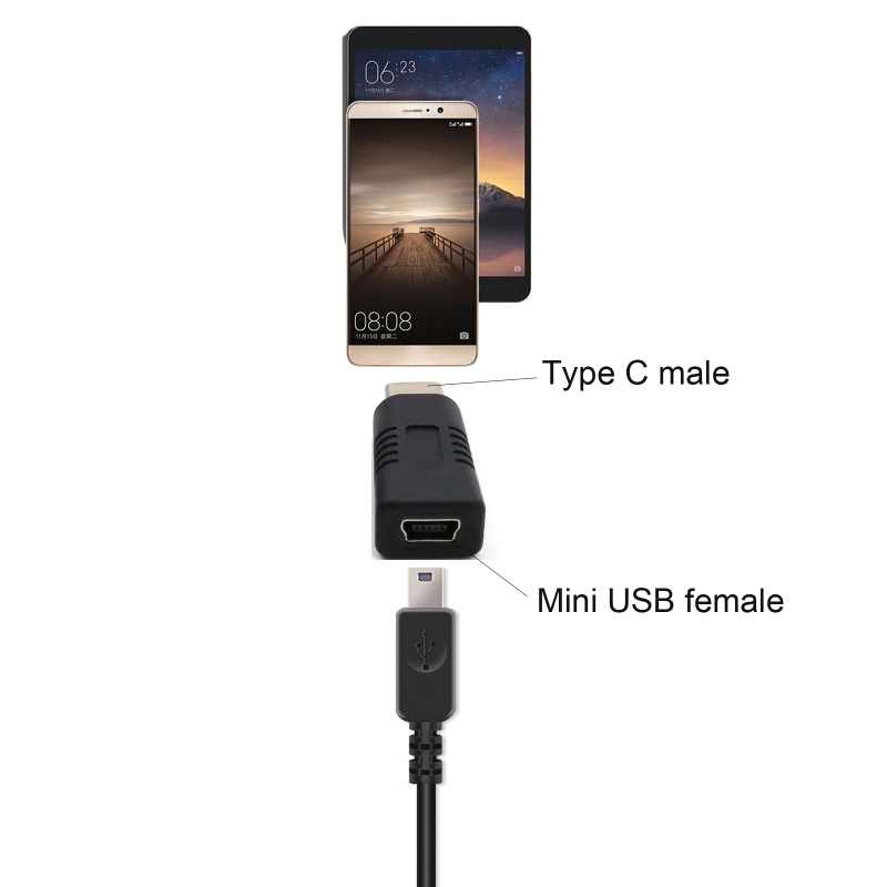 Cre Adapter Konverter Mini USB Female Ke Tipe-C Male Untuk Tablet / Smartphone