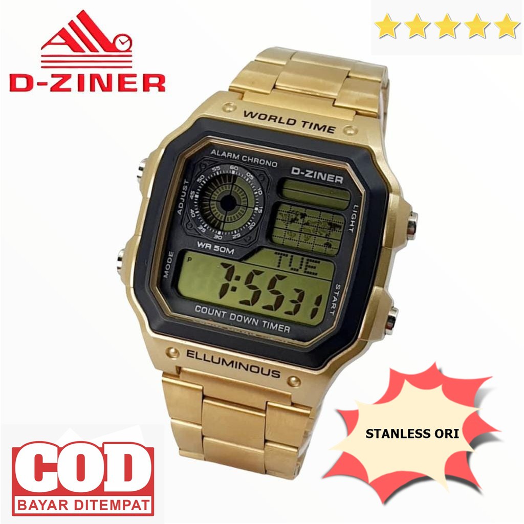 JAM TANGAN PRIA / JAM TANGAN COWOK / JAM TANGAN MURAH / JAM D-ZINER STANLESS / JAM ORI