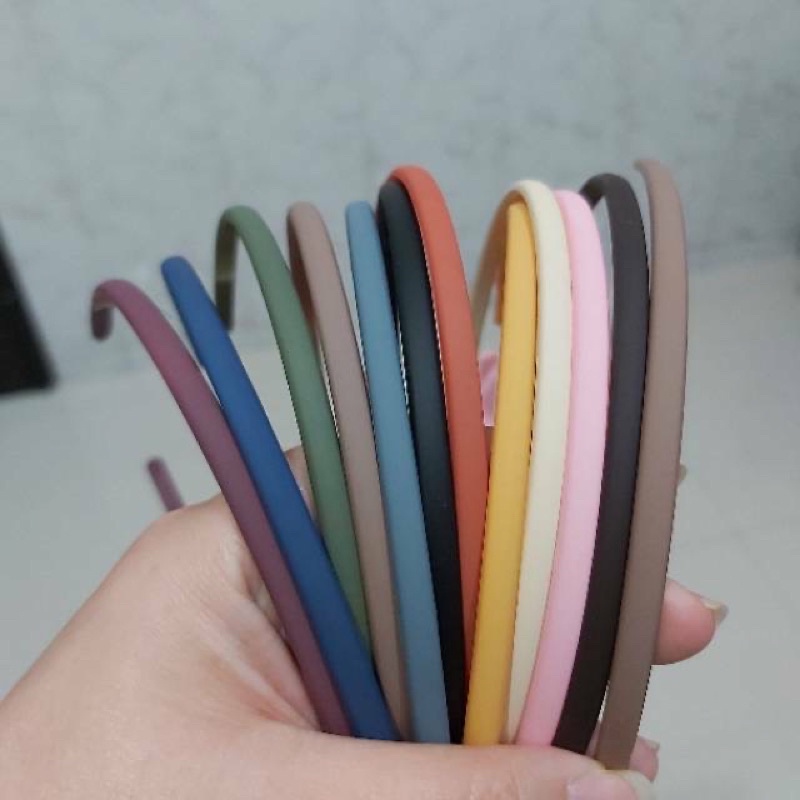 Bando Bandana Doff Korea 12pc Polos Grosir Lusinan Pastel color colour