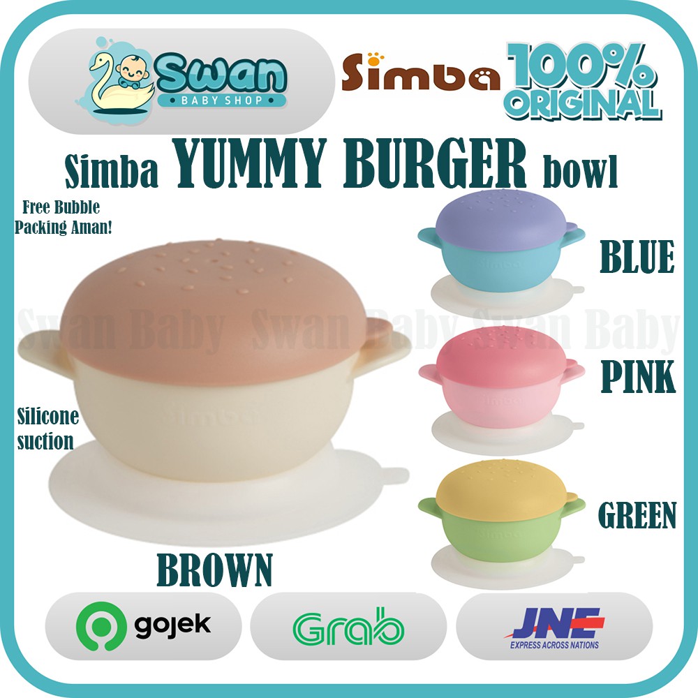 Simba Yummy Burger Bowl  All Varian ( Alas Silicone Suction Nempel)