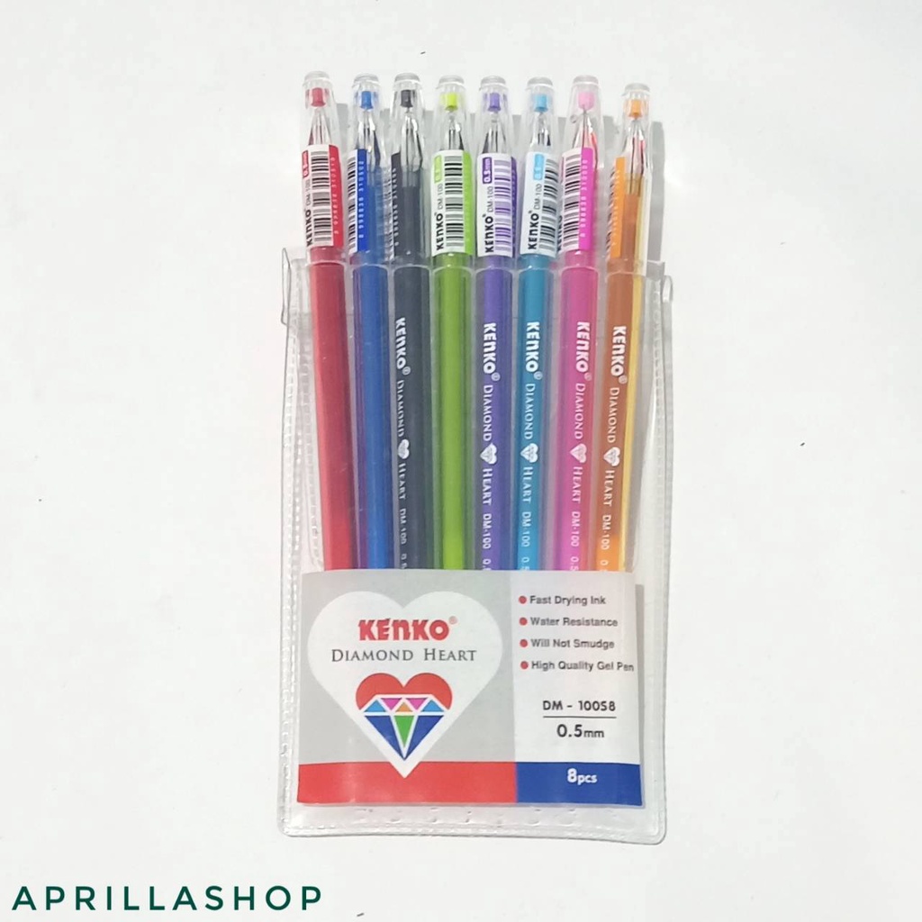 

Pulpen Gel Kenko Diamond Heart DM-100S8 ( isi 8 pulpen )