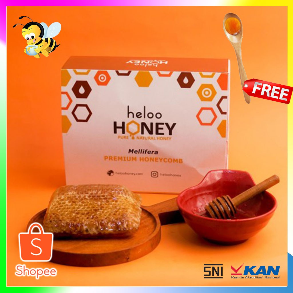 

Sarang Madu Asli lebah Kuat Makanan Sehat Heloo Honey Comb 500gr