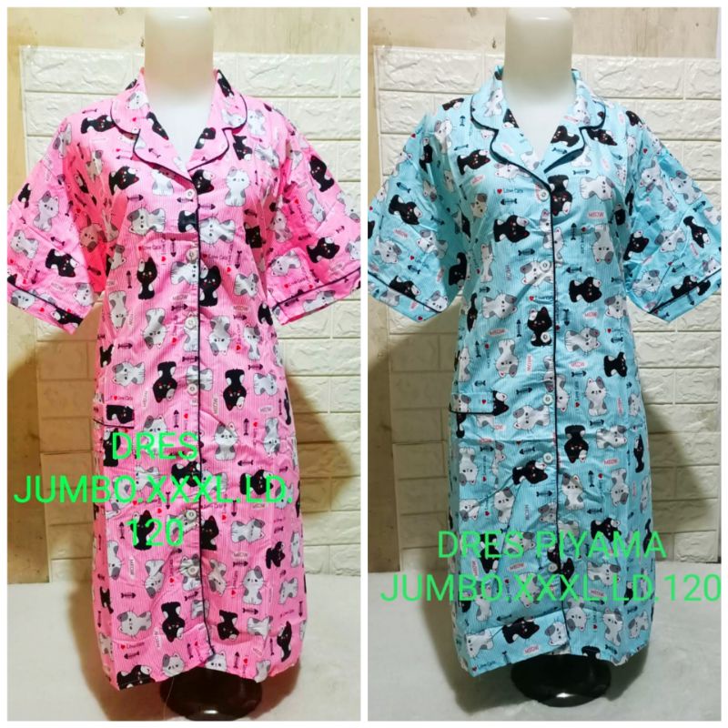 dres piyama wanita jumbo xxxl