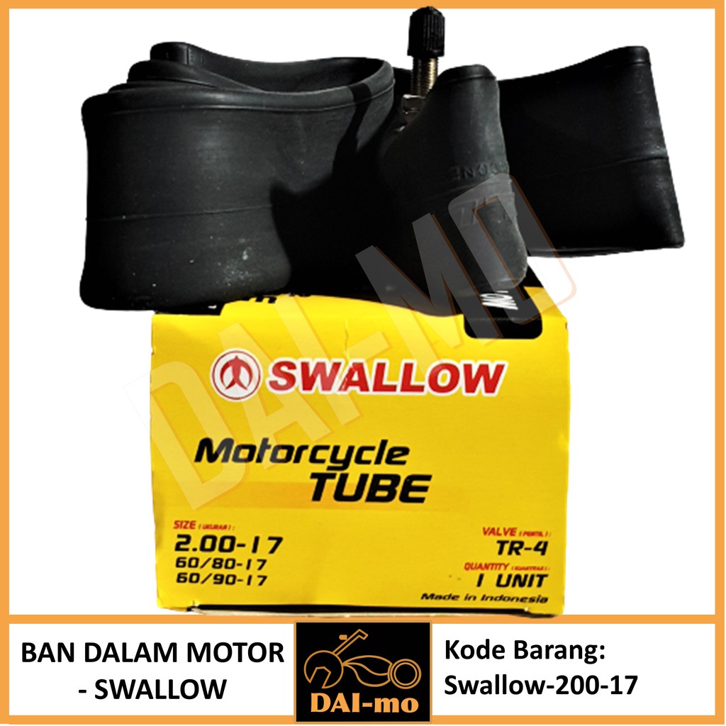 Ban Dalam Motor 200 17 | 60 80 17 | 60 90 17 Swallow Ring 17 atau 60/80-17 | 60/90-17 | 200-17