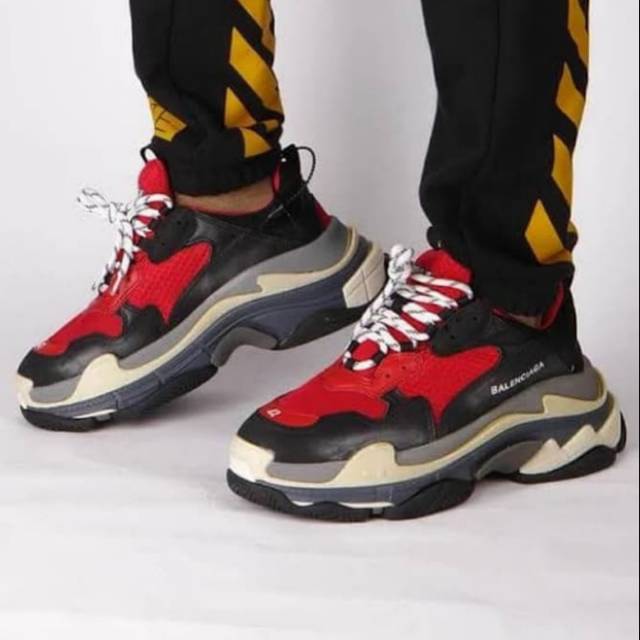 black and red triple s