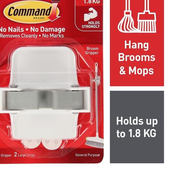 ✦ 3M Command Hook Gantungan Sapu Pel 3M Broom Gripper 17007 ★