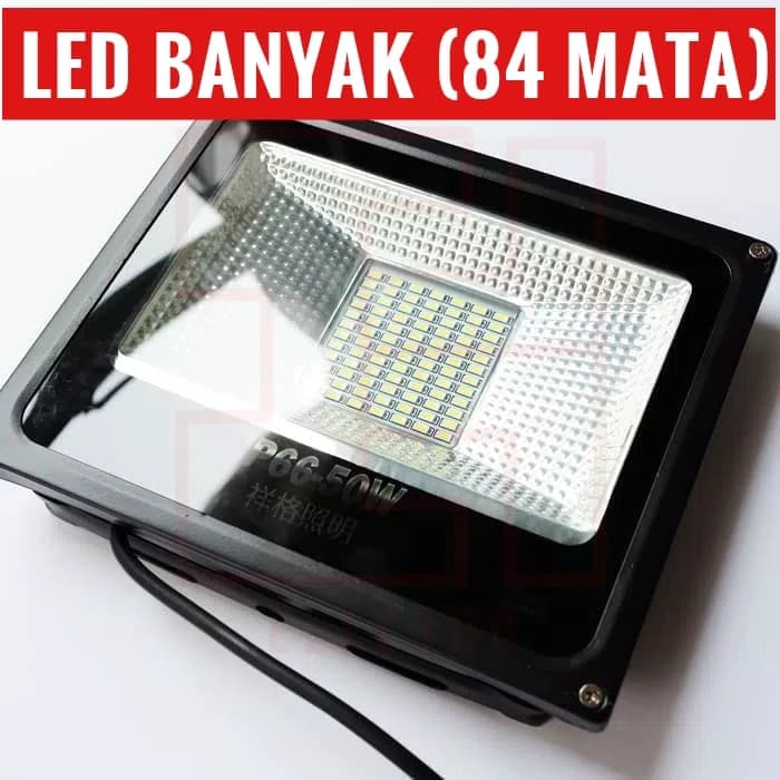 LAMPU SOROT TEMBAK LED 50 WATT MATA BANYAK 84 MATA LED FLOODLIGHT