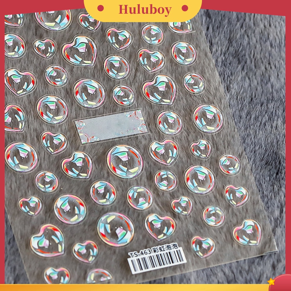 Huluboy Huluboy♡ Stiker Kuku 3d Transparan Ultra Tipis Untuk Nail Art